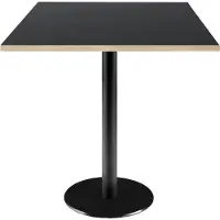 Restootab Tisch 70 x 70 cm – schwarzes Rom-Modell mit Holzkanten