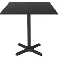 Restootab Tisch 70 x 70 cm – Modell Dina mit Fuß und schlichtem Schwarz