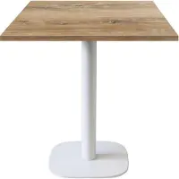 Restootab Tisch 70 x 70 cm – rundes Modell mit Beinen aus weißer slowenischer Eiche