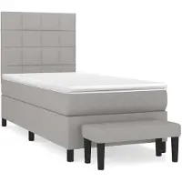Syfax Boxspringbett mit Matratze Hellgrau 90x190 cm Stoff
