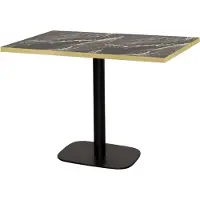 Restootab Tisch 120 x 70 cm – Runder königlicher Marmor mit Messingkanten