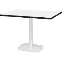 Restootab Tisch 120 x 70 cm – Rundes weißes Bein mit schwarzen Kanten