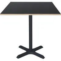 Restootab Tisch 70 x 70 cm – Modell Dina mit schwarzen Holzkanten
