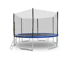 Bituxx Trampolin-King 430cm Trampolin mit Sicherheitsnetz, Randabdeckung, Leiter, Blau MS-16531