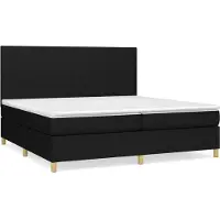 Syfax Boxspringbett mit Matratze Schwarz 200x200 cm Stoff
