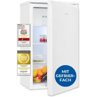 Exquisit Kühlschrank, KS5117-3-010E weiss, Kühlschrank mit Gefrierfach, Freistehend, 3-Sterne-Gefrieren, Türanschlag wechselbar, Temperaturregelung