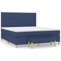 Syfax Boxspringbett mit Matratze Blau 160x200 cm Stoff