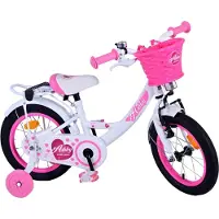 Tpfsports Ashley Kinderfahrrad - Mädchen - 14 Zoll - Rücktritt + Handbremse - Weiß