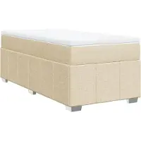 vidaXL Boxspringbett mit Matratze Creme 80x200 cm Stoff