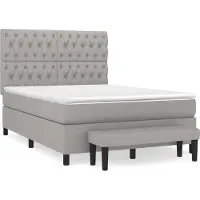 Syfax Boxspringbett mit Matratze Hellgrau 140x200 cm Stoff