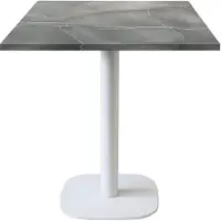Restootab Tisch 70 x 70 cm – rundes Modell mit weiß-blauem Mondbein