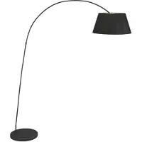 LINDBY Stehleuchte Esti, schwarz/gold, Stoff, Höhe 192cm