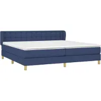 Syfax Boxspringbett mit Matratze Blau 200x200 cm Stoff