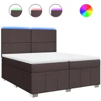 Syfax Boxspringbett mit Matratze Dunkelbraun 200x200 cm Stoff