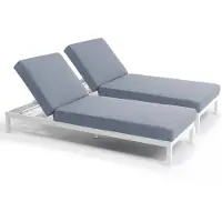 Oviala Business 2er-Set Sonnenliegen aus weißem Aluminium
