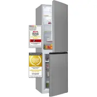 Exquisit Kühl-Gefrierkombination KGC265-70-NF-040D inoxlook | No Frost | Nutzinhalt: 253 L | Temperaturregelung