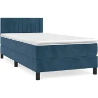 Syfax Boxspringbett mit Matratze Dunkelblau 90x200 cm Samt