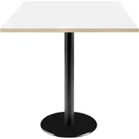 Restootab Tisch 70 x 70 cm – weißes Rom-Modell mit Holzkanten