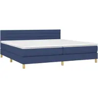 Syfax Boxspringbett mit Matratze Blau 200x200 cm Stoff