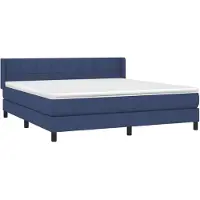 Syfax Boxspringbett mit Matratze Blau 160x200 cm Stoff