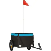 Syfax Fahrradanhänger Schwarz und Blau 30 kg Eisen