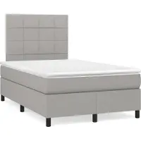 Syfax Boxspringbett mit Matratze Hellgrau 120x200 cm Stoff