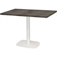 Restootab Tisch 120 x 70 cm – rundes, schieferweißes Metallbein