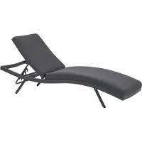 Beliani Gartenliege Schwarz Aluminium mit Bespannung Graphitgrau Stoff Verstellbares Kopfteil Modern Outdoor Terrasse Balkon Außenbereich Ausstattung