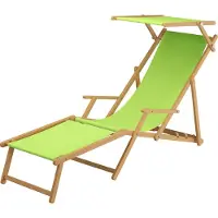 Erst-Holz Sonnenliege pistazie Gartenliege Fußteil Sonnendach Kissen Buche hell klappbar 10-306 N F S KH