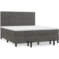 Syfax Boxspringbett mit Matratze Dunkelgrau 160x200 cm Samt