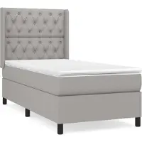Syfax Boxspringbett mit Matratze Hellgrau 80x200 cm Stoff