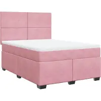 Syfax Boxspringbett mit Matratze Rosa 140x190 cm Samt