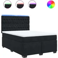 Syfax Boxspringbett mit Matratze Schwarz 140x190 cm Samt