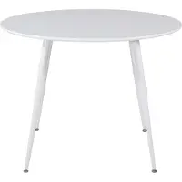 Venture Home Runder Esstisch Weiß 100 cm Durchmesser, 75 cm Höhe, aus MDF und Stahl, für 4 Personen