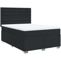 Syfax Boxspringbett mit Matratze Schwarz 140x190 cm Kunstleder