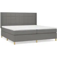 Syfax Boxspringbett mit Matratze Dunkelgrau 200x200 cm Stoff