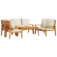 vidaXL 5-Tlg Garten-Lounge-Set mit Kissen Massivholz Akazie 3211801