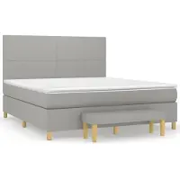 Syfax Boxspringbett mit Matratze Hellgrau 160x200 cm Stoff