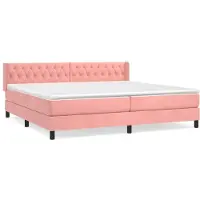 Syfax Boxspringbett mit Matratze Rosa 200x200 cm Samt