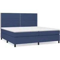 Syfax Boxspringbett mit Matratze Blau 200x200 cm Stoff