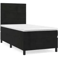Syfax Boxspringbett mit Matratze Schwarz 90x200 cm Samt