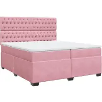 Syfax Boxspringbett mit Matratze Rosa 200x200 cm Samt