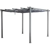 Jet-Line Pavillon Gartenpavillon 3x4m Luxor anthrazit aus Aluminium UV-Schutz wasserabweisende Überdachung Sonnenschutz für Terrasse Garten Schatten Gartenzelt