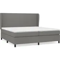 Syfax Boxspringbett mit Matratze Dunkelgrau 200x200 cm Stoff