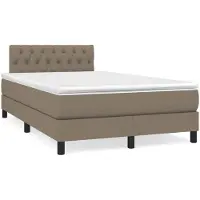 Syfax Boxspringbett mit Matratze Taupe 120x200 cm Stoff