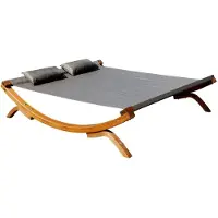 AK ALEOS. XXL Sonnenliege Doppelliege SAONA-BRAUN/BRONZE OD Holz Lärche extrabreite Liegefläche für 2 Personen