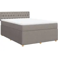 vidaXL Boxspringbett mit Matratze Taupe 140x190 cm Stoff