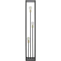 LINDBY Stehleuchte Tiliane, schwarz, Metall, 3-flg., 153cm