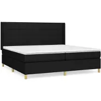 Syfax Boxspringbett mit Matratze Schwarz 200x200 cm Stoff