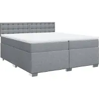 Syfax Boxspringbett mit Matratze Hellgrau 200x200 cm Stoff